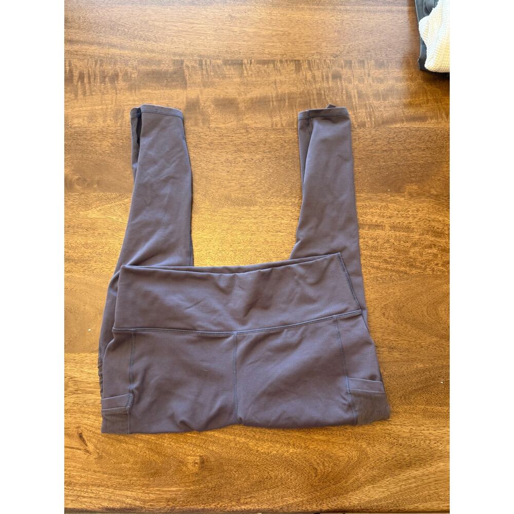 Fabletics Powerhold Large‎ Purple Cropped Leggings Pockets Athletic Running